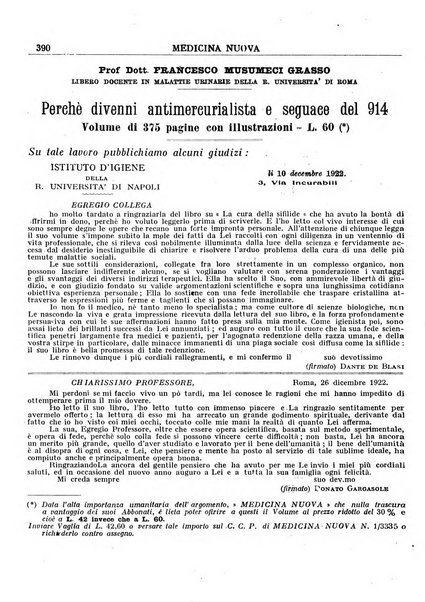 Medicina nuova periodico settimanale di scienze mediche, giurisprudenza sanitaria, medicina sociale e interessi delle classi sanitarie