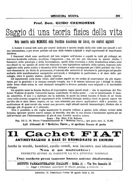 Medicina nuova periodico settimanale di scienze mediche, giurisprudenza sanitaria, medicina sociale e interessi delle classi sanitarie