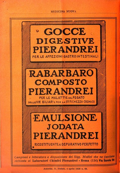 Medicina nuova periodico settimanale di scienze mediche, giurisprudenza sanitaria, medicina sociale e interessi delle classi sanitarie