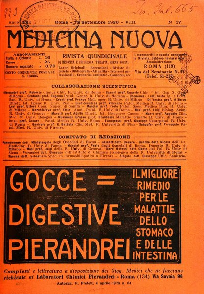 Medicina nuova periodico settimanale di scienze mediche, giurisprudenza sanitaria, medicina sociale e interessi delle classi sanitarie