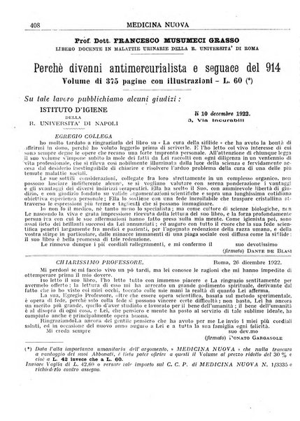 Medicina nuova periodico settimanale di scienze mediche, giurisprudenza sanitaria, medicina sociale e interessi delle classi sanitarie