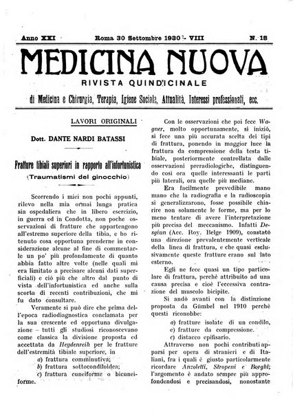 Medicina nuova periodico settimanale di scienze mediche, giurisprudenza sanitaria, medicina sociale e interessi delle classi sanitarie