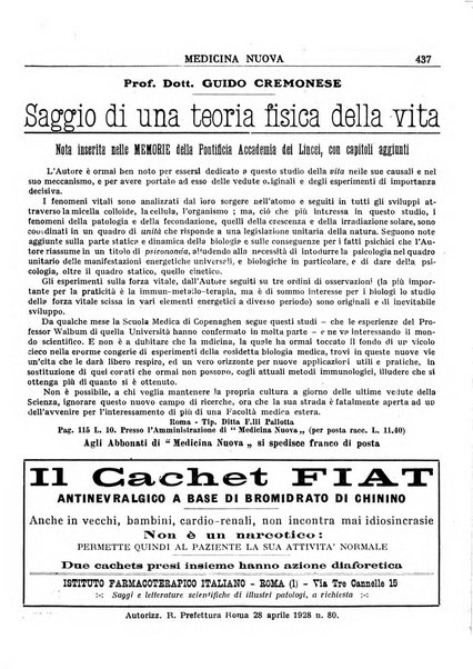 Medicina nuova periodico settimanale di scienze mediche, giurisprudenza sanitaria, medicina sociale e interessi delle classi sanitarie