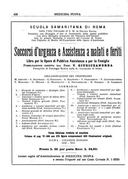 Medicina nuova periodico settimanale di scienze mediche, giurisprudenza sanitaria, medicina sociale e interessi delle classi sanitarie