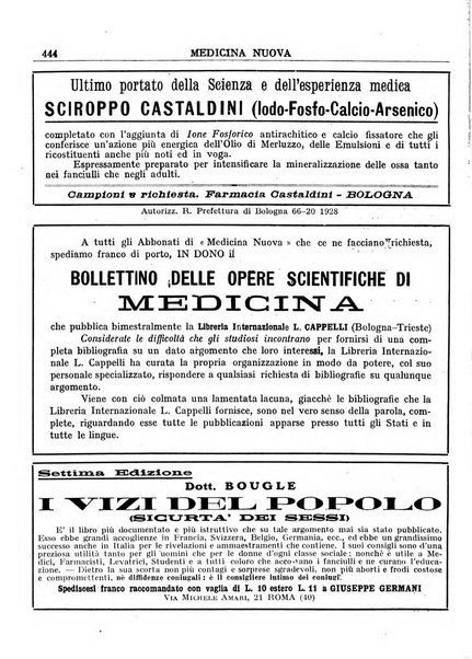 Medicina nuova periodico settimanale di scienze mediche, giurisprudenza sanitaria, medicina sociale e interessi delle classi sanitarie