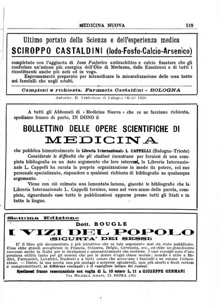 Medicina nuova periodico settimanale di scienze mediche, giurisprudenza sanitaria, medicina sociale e interessi delle classi sanitarie