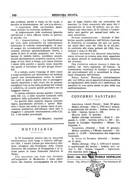 Medicina nuova periodico settimanale di scienze mediche, giurisprudenza sanitaria, medicina sociale e interessi delle classi sanitarie