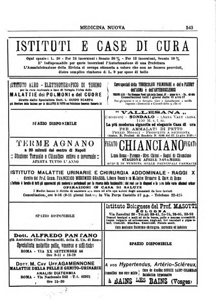 Medicina nuova periodico settimanale di scienze mediche, giurisprudenza sanitaria, medicina sociale e interessi delle classi sanitarie