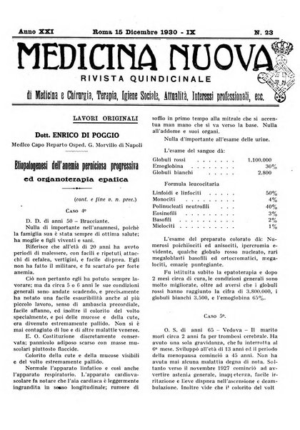 Medicina nuova periodico settimanale di scienze mediche, giurisprudenza sanitaria, medicina sociale e interessi delle classi sanitarie