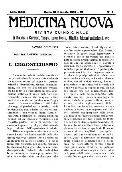 Medicina nuova periodico settimanale di scienze mediche, giurisprudenza sanitaria, medicina sociale e interessi delle classi sanitarie