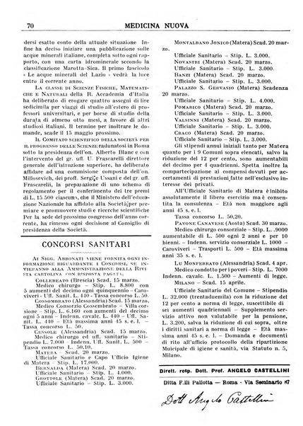 Medicina nuova periodico settimanale di scienze mediche, giurisprudenza sanitaria, medicina sociale e interessi delle classi sanitarie