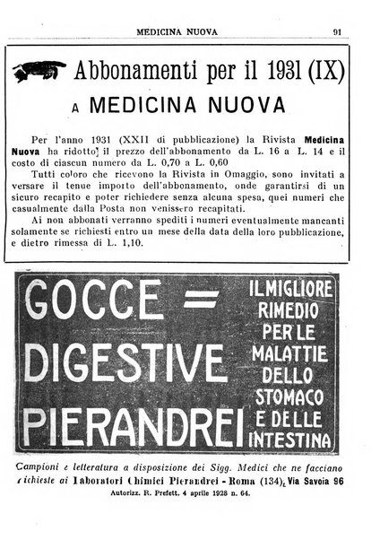 Medicina nuova periodico settimanale di scienze mediche, giurisprudenza sanitaria, medicina sociale e interessi delle classi sanitarie