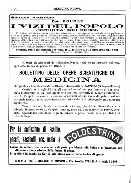 Medicina nuova periodico settimanale di scienze mediche, giurisprudenza sanitaria, medicina sociale e interessi delle classi sanitarie