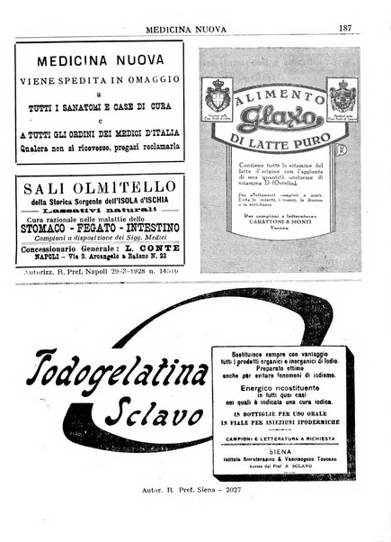 Medicina nuova periodico settimanale di scienze mediche, giurisprudenza sanitaria, medicina sociale e interessi delle classi sanitarie