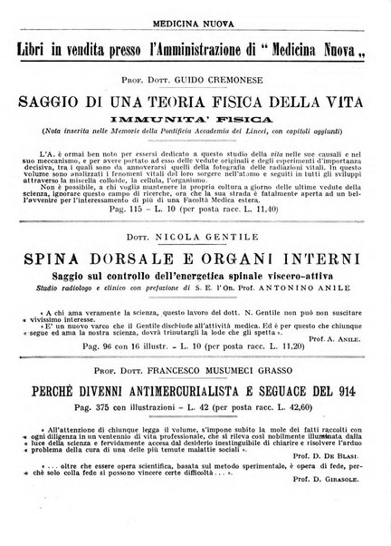 Medicina nuova periodico settimanale di scienze mediche, giurisprudenza sanitaria, medicina sociale e interessi delle classi sanitarie