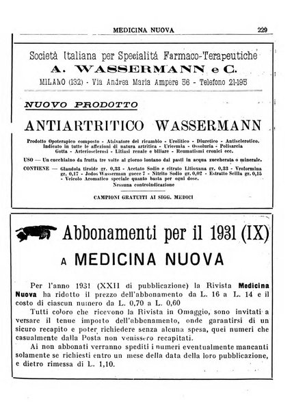 Medicina nuova periodico settimanale di scienze mediche, giurisprudenza sanitaria, medicina sociale e interessi delle classi sanitarie