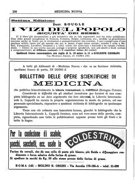 Medicina nuova periodico settimanale di scienze mediche, giurisprudenza sanitaria, medicina sociale e interessi delle classi sanitarie