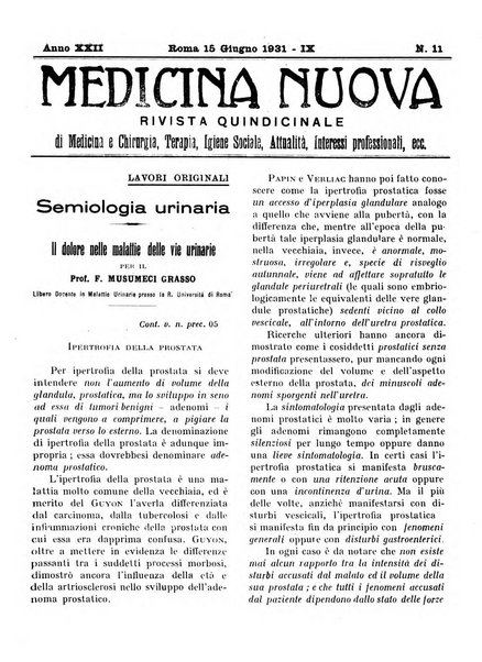 Medicina nuova periodico settimanale di scienze mediche, giurisprudenza sanitaria, medicina sociale e interessi delle classi sanitarie