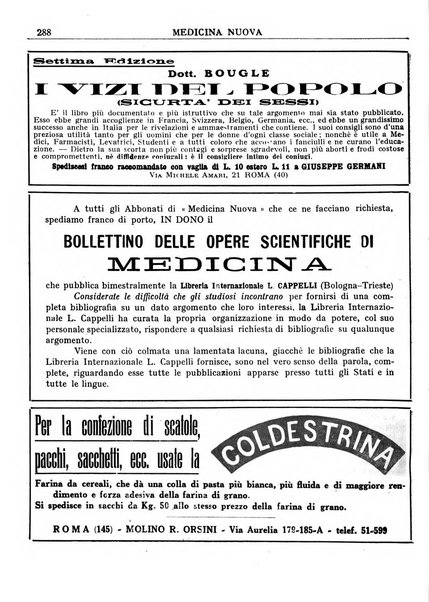 Medicina nuova periodico settimanale di scienze mediche, giurisprudenza sanitaria, medicina sociale e interessi delle classi sanitarie