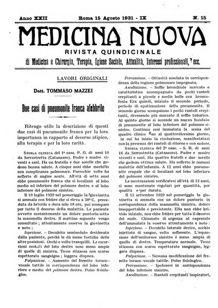 Medicina nuova periodico settimanale di scienze mediche, giurisprudenza sanitaria, medicina sociale e interessi delle classi sanitarie