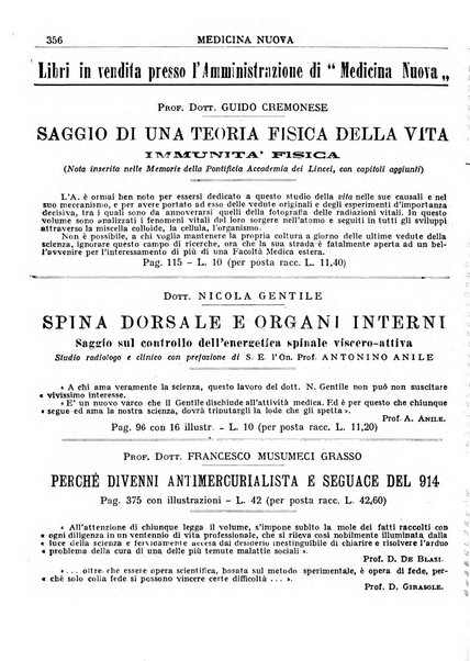 Medicina nuova periodico settimanale di scienze mediche, giurisprudenza sanitaria, medicina sociale e interessi delle classi sanitarie