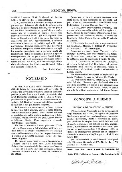 Medicina nuova periodico settimanale di scienze mediche, giurisprudenza sanitaria, medicina sociale e interessi delle classi sanitarie