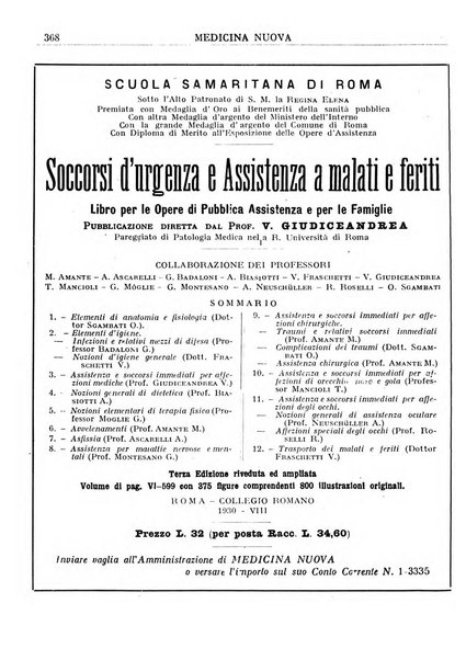 Medicina nuova periodico settimanale di scienze mediche, giurisprudenza sanitaria, medicina sociale e interessi delle classi sanitarie