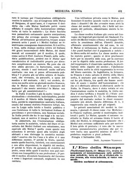 Medicina nuova periodico settimanale di scienze mediche, giurisprudenza sanitaria, medicina sociale e interessi delle classi sanitarie