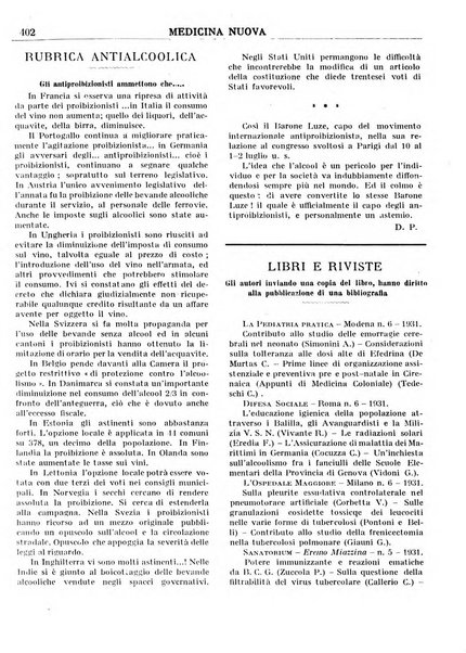 Medicina nuova periodico settimanale di scienze mediche, giurisprudenza sanitaria, medicina sociale e interessi delle classi sanitarie