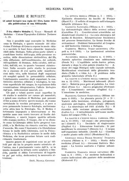 Medicina nuova periodico settimanale di scienze mediche, giurisprudenza sanitaria, medicina sociale e interessi delle classi sanitarie