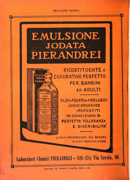 Medicina nuova periodico settimanale di scienze mediche, giurisprudenza sanitaria, medicina sociale e interessi delle classi sanitarie