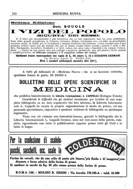 Medicina nuova periodico settimanale di scienze mediche, giurisprudenza sanitaria, medicina sociale e interessi delle classi sanitarie