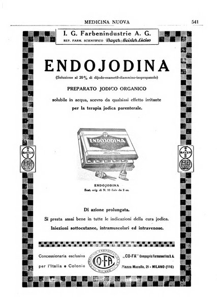 Medicina nuova periodico settimanale di scienze mediche, giurisprudenza sanitaria, medicina sociale e interessi delle classi sanitarie