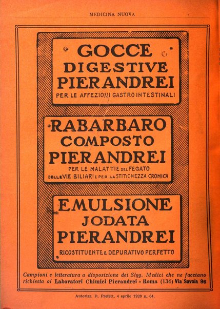 Medicina nuova periodico settimanale di scienze mediche, giurisprudenza sanitaria, medicina sociale e interessi delle classi sanitarie