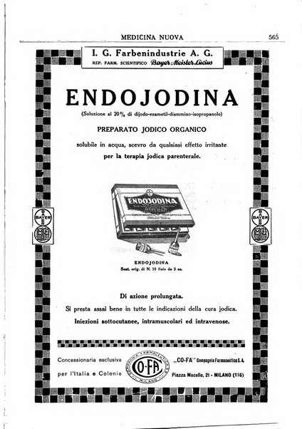 Medicina nuova periodico settimanale di scienze mediche, giurisprudenza sanitaria, medicina sociale e interessi delle classi sanitarie