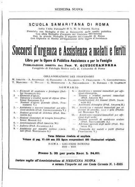 Medicina nuova periodico settimanale di scienze mediche, giurisprudenza sanitaria, medicina sociale e interessi delle classi sanitarie