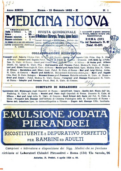 Medicina nuova periodico settimanale di scienze mediche, giurisprudenza sanitaria, medicina sociale e interessi delle classi sanitarie