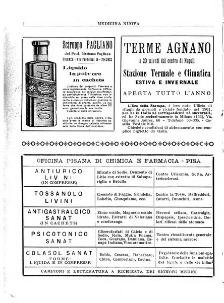 Medicina nuova periodico settimanale di scienze mediche, giurisprudenza sanitaria, medicina sociale e interessi delle classi sanitarie