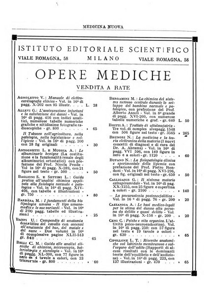 Medicina nuova periodico settimanale di scienze mediche, giurisprudenza sanitaria, medicina sociale e interessi delle classi sanitarie