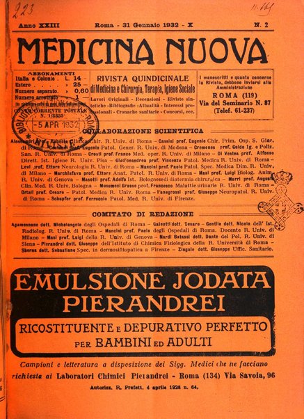 Medicina nuova periodico settimanale di scienze mediche, giurisprudenza sanitaria, medicina sociale e interessi delle classi sanitarie