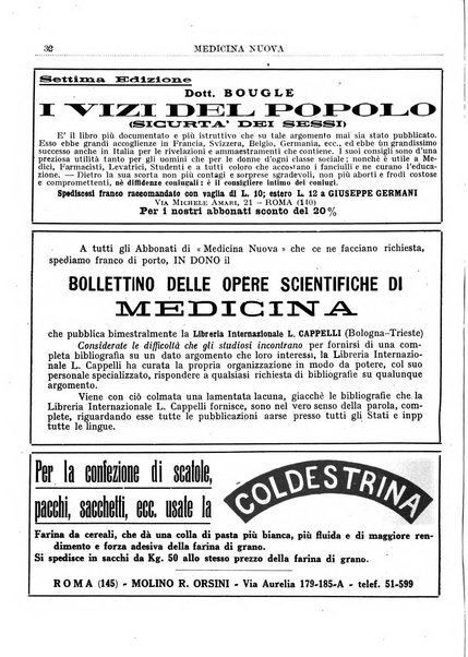 Medicina nuova periodico settimanale di scienze mediche, giurisprudenza sanitaria, medicina sociale e interessi delle classi sanitarie