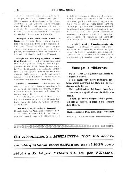 Medicina nuova periodico settimanale di scienze mediche, giurisprudenza sanitaria, medicina sociale e interessi delle classi sanitarie