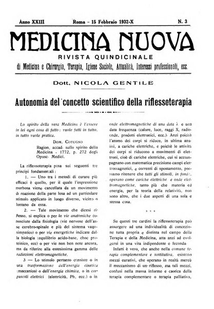 Medicina nuova periodico settimanale di scienze mediche, giurisprudenza sanitaria, medicina sociale e interessi delle classi sanitarie