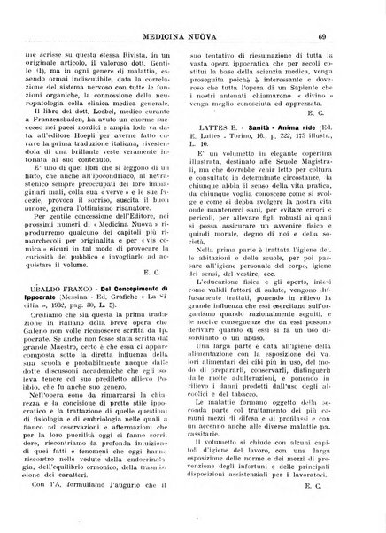 Medicina nuova periodico settimanale di scienze mediche, giurisprudenza sanitaria, medicina sociale e interessi delle classi sanitarie