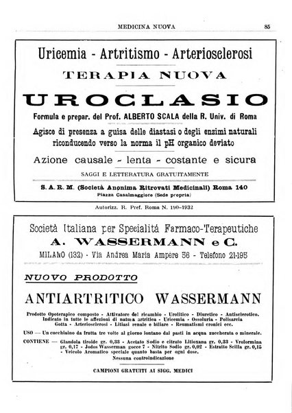 Medicina nuova periodico settimanale di scienze mediche, giurisprudenza sanitaria, medicina sociale e interessi delle classi sanitarie