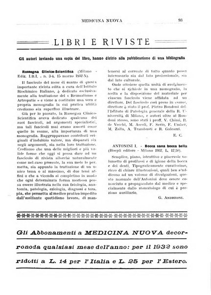 Medicina nuova periodico settimanale di scienze mediche, giurisprudenza sanitaria, medicina sociale e interessi delle classi sanitarie