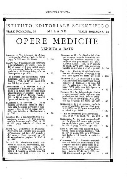 Medicina nuova periodico settimanale di scienze mediche, giurisprudenza sanitaria, medicina sociale e interessi delle classi sanitarie