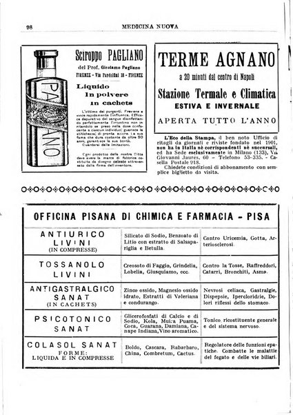 Medicina nuova periodico settimanale di scienze mediche, giurisprudenza sanitaria, medicina sociale e interessi delle classi sanitarie