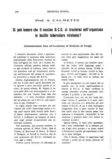 Medicina nuova periodico settimanale di scienze mediche, giurisprudenza sanitaria, medicina sociale e interessi delle classi sanitarie