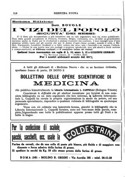 Medicina nuova periodico settimanale di scienze mediche, giurisprudenza sanitaria, medicina sociale e interessi delle classi sanitarie